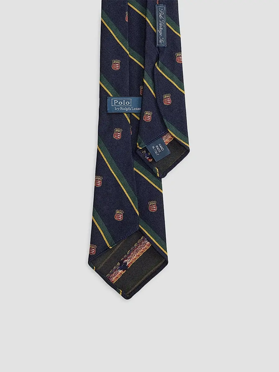 Polo Ralph Lauren Men's Vintage-Inspired Striped Wool-Silk Club Tie | Thumbnail 2 Polo Ralph Lauren Men's Vintage-Inspired Striped Wool-Silk Club Tie | Thumbnail 2