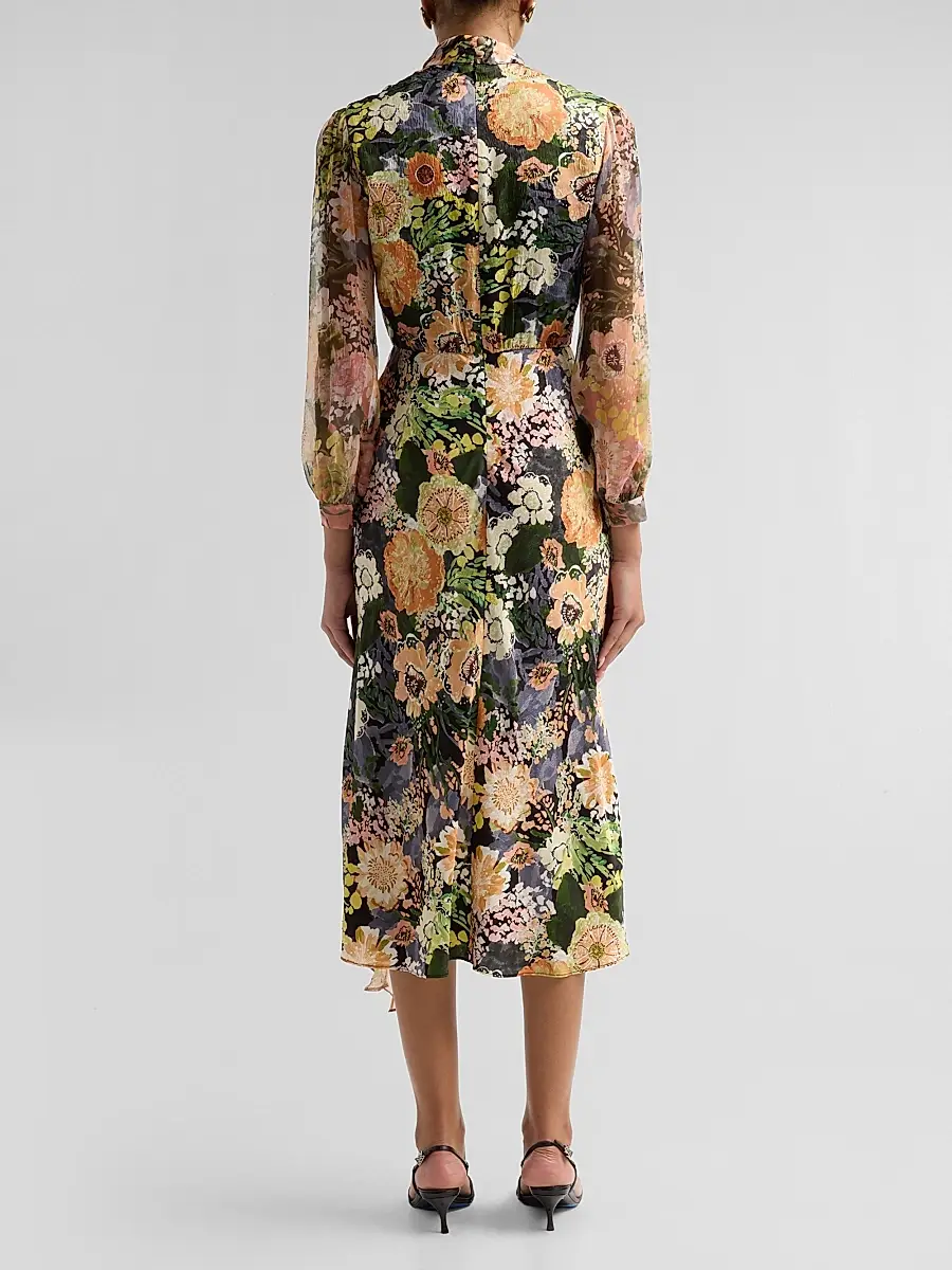 Saloni Women's Adaline Floral Midi Dress | Thumbnail 3 Saloni Women's Adaline Floral Midi Dress | Thumbnail 3