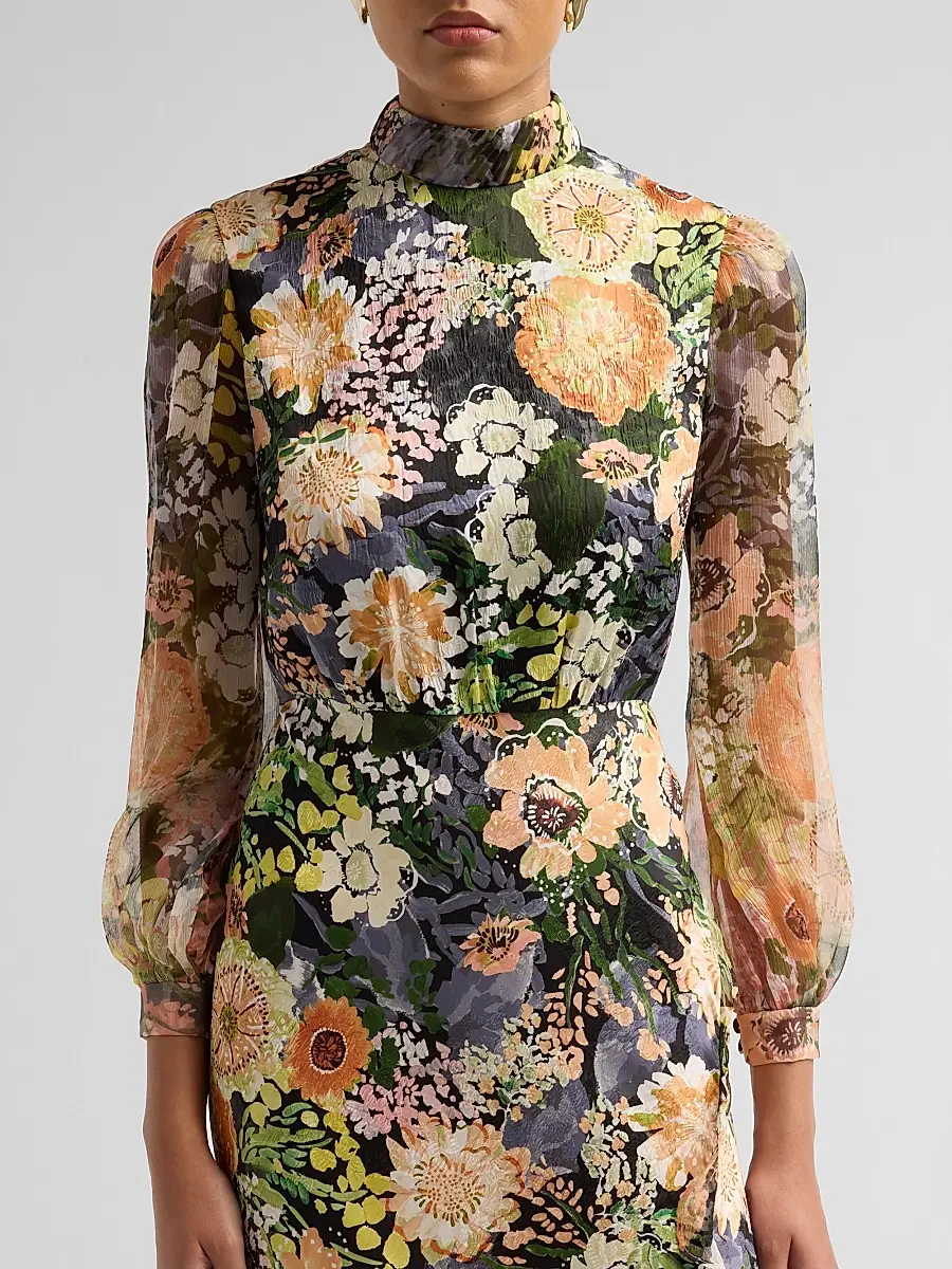 Saloni Women's Adaline Floral Midi Dress | Thumbnail 5 Saloni Women's Adaline Floral Midi Dress | Thumbnail 5