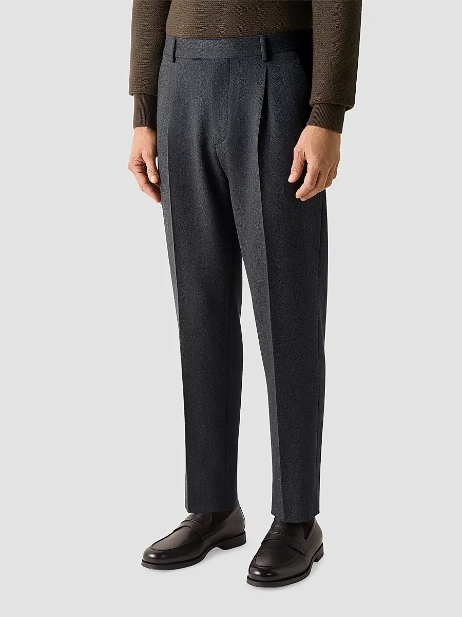 Zegna Men's Wool and Cashmere Pants - Dark Grey | Thumbnail 2 Zegna Men's Wool and Cashmere Pants - Dark Grey | Thumbnail 2