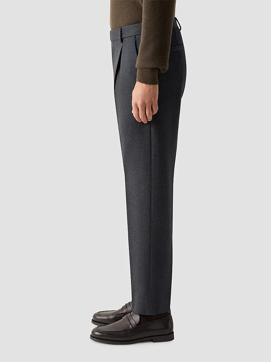 Zegna Men's Wool and Cashmere Pants - Dark Grey | Thumbnail 3 Zegna Men's Wool and Cashmere Pants - Dark Grey | Thumbnail 3