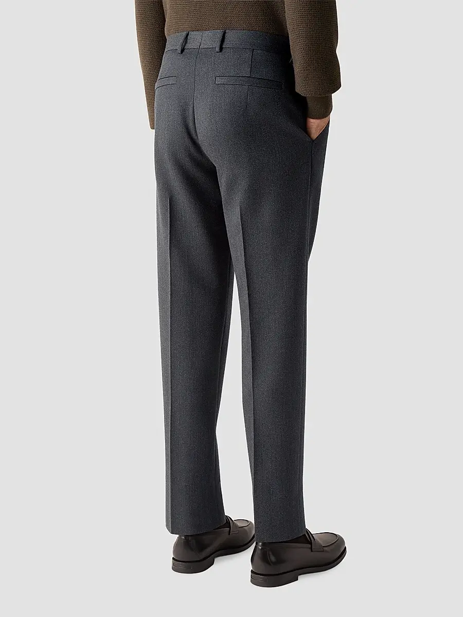 Zegna Men's Wool and Cashmere Pants - Dark Grey | Thumbnail 4 Zegna Men's Wool and Cashmere Pants - Dark Grey | Thumbnail 4