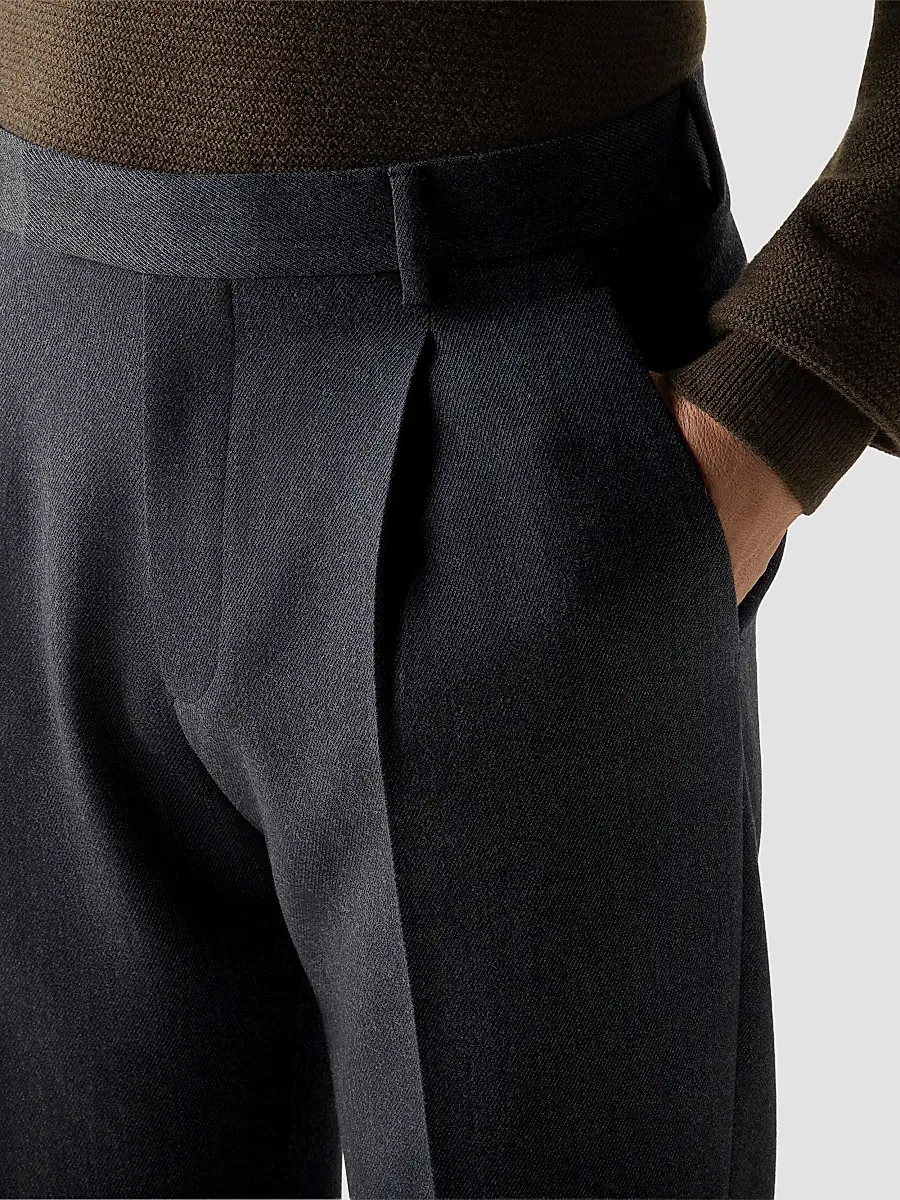 Zegna Men's Wool and Cashmere Pants - Dark Grey | Thumbnail 5 Zegna Men's Wool and Cashmere Pants - Dark Grey | Thumbnail 5