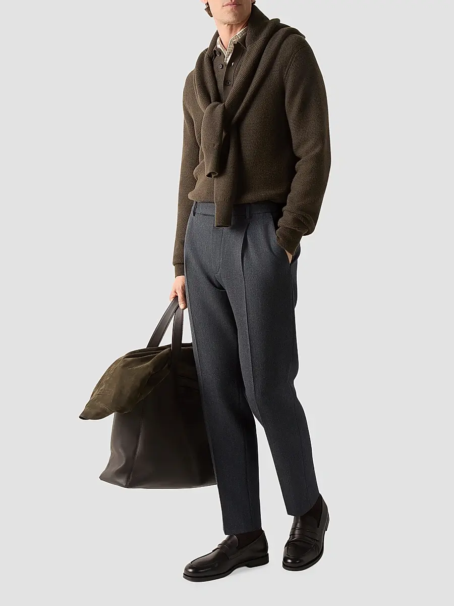 Zegna Men's Wool and Cashmere Pants - Dark Grey | Thumbnail 6 Zegna Men's Wool and Cashmere Pants - Dark Grey | Thumbnail 6