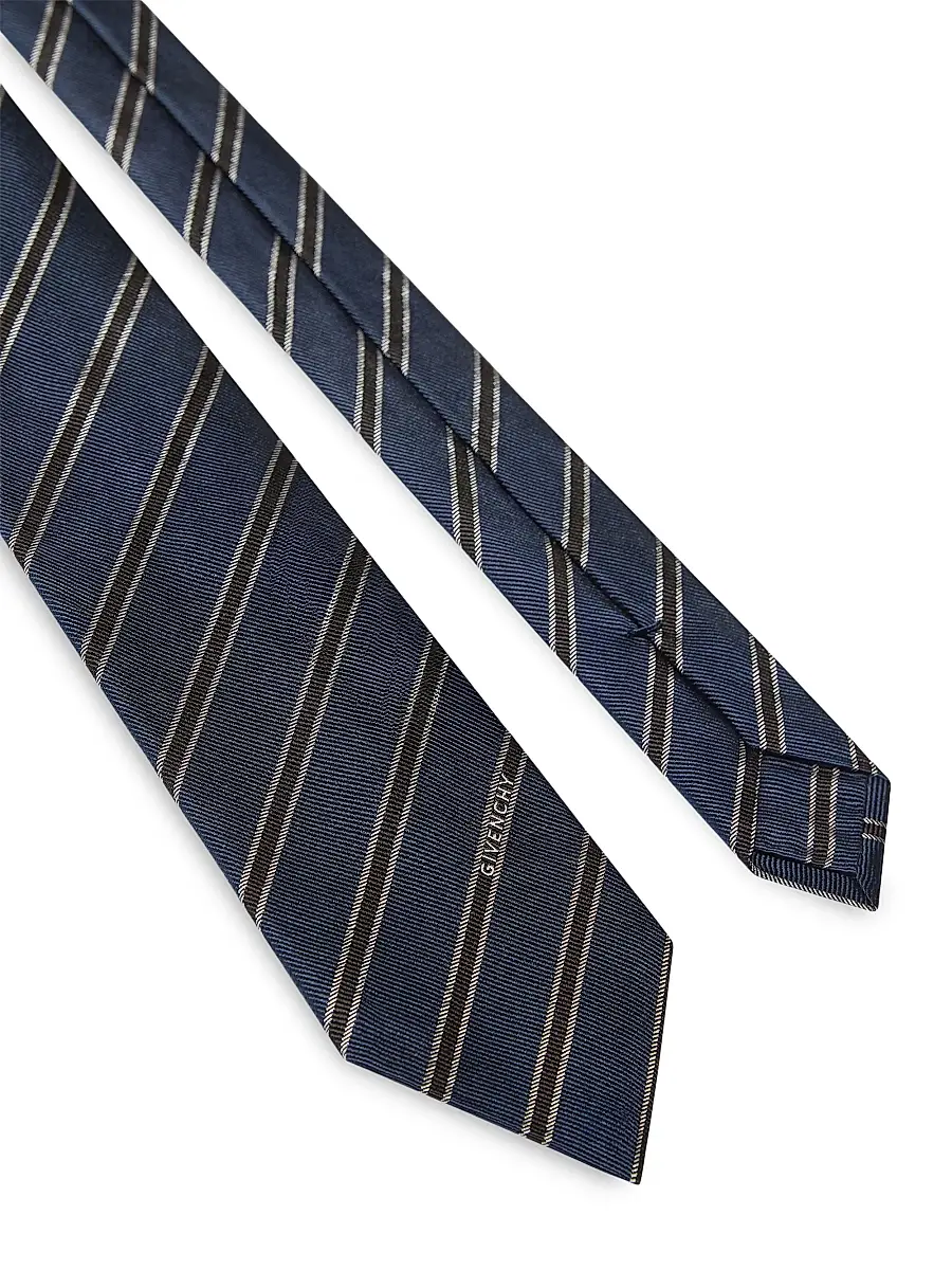 Givenchy Men's Thin Stripes Tie in Silk Gros Grain | Thumbnail 2 Givenchy Men's Thin Stripes Tie in Silk Gros Grain | Thumbnail 2