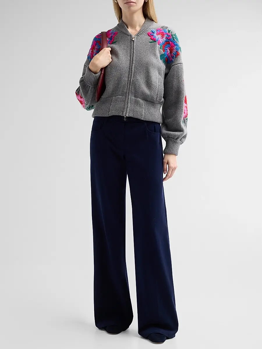 MAISON COMMON Women's Wool Knit Bomber Jacket | Thumbnail 2 MAISON COMMON Women's Wool Knit Bomber Jacket | Thumbnail 2