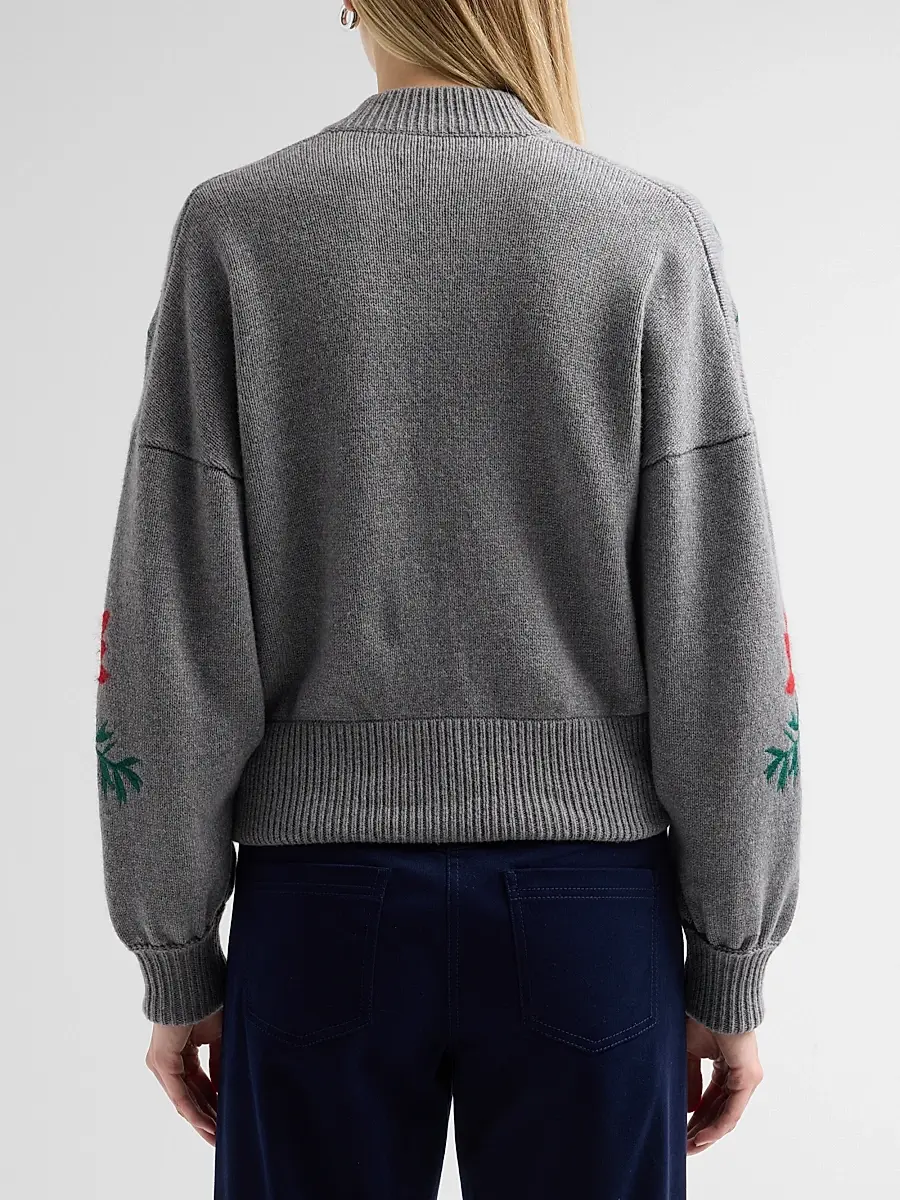 MAISON COMMON Women's Wool Knit Bomber Jacket | Thumbnail 3 MAISON COMMON Women's Wool Knit Bomber Jacket | Thumbnail 3