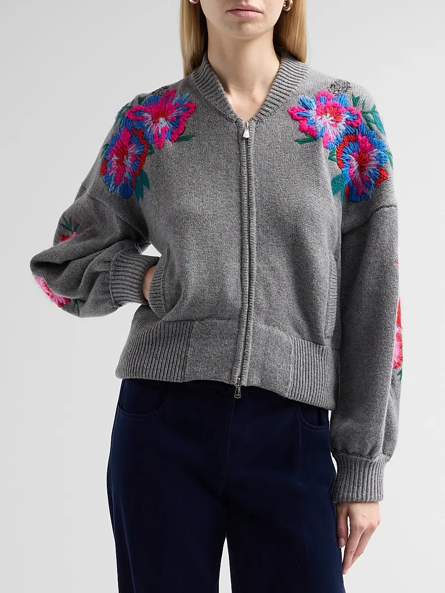 MAISON COMMON Women's Wool Knit Bomber Jacket | Thumbnail 4 MAISON COMMON Women's Wool Knit Bomber Jacket | Thumbnail 4