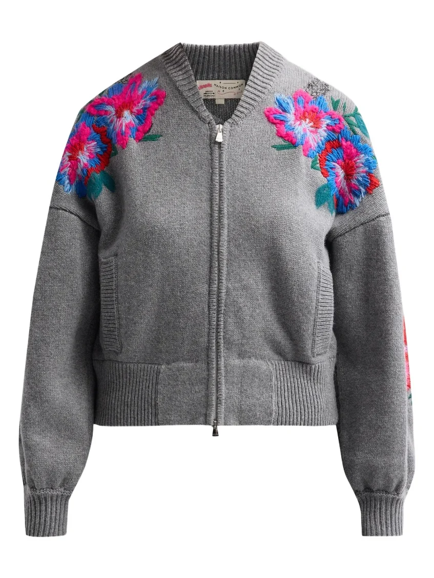 MAISON COMMON Women's Wool Knit Bomber Jacket