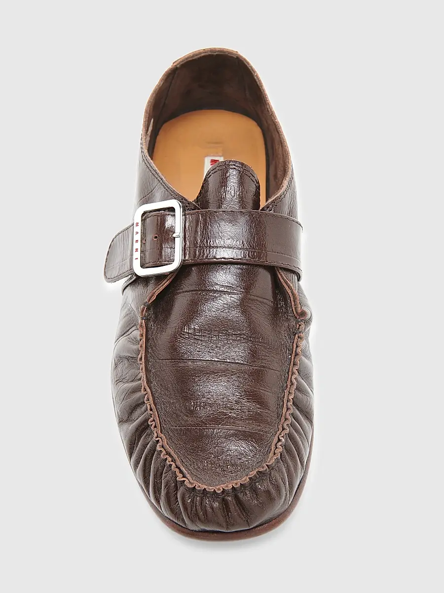 Marni Men's Moccasin Leather Apron Toe Shoes | Thumbnail 4 Marni Men's Moccasin Leather Apron Toe Shoes | Thumbnail 4