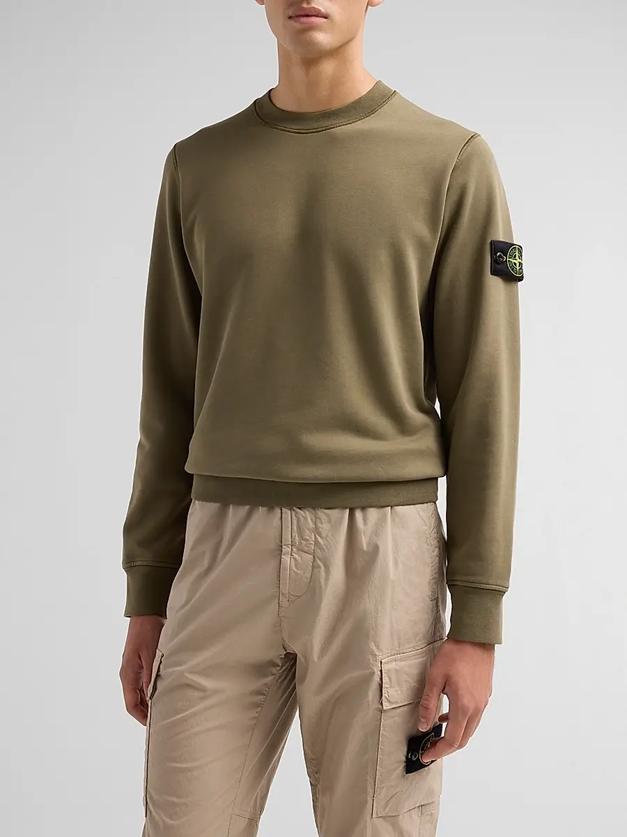Stone Island Men's Felpa Cotton Crewneck Sweatshirt | Thumbnail 4 Stone Island Men's Felpa Cotton Crewneck Sweatshirt | Thumbnail 4