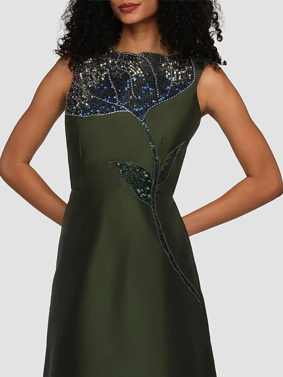 Kay Unger Women's Charlene Beaded Taffeta A-Line Gown | Thumbnail 5 Kay Unger Women's Charlene Beaded Taffeta A-Line Gown | Thumbnail 5