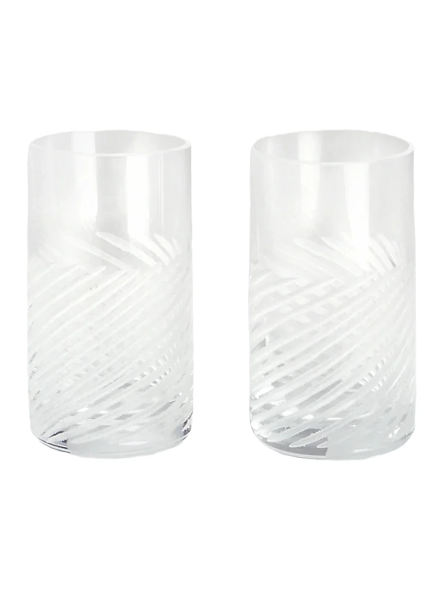 Brunello Cucinelli Set of Two Whisky Glasses in Murano Glass - Transparent