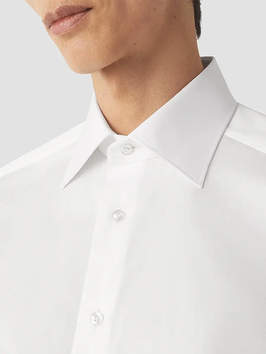Zegna Men's Trecapi Cotton Shirt | Thumbnail 4 Zegna Men's Trecapi Cotton Shirt | Thumbnail 4