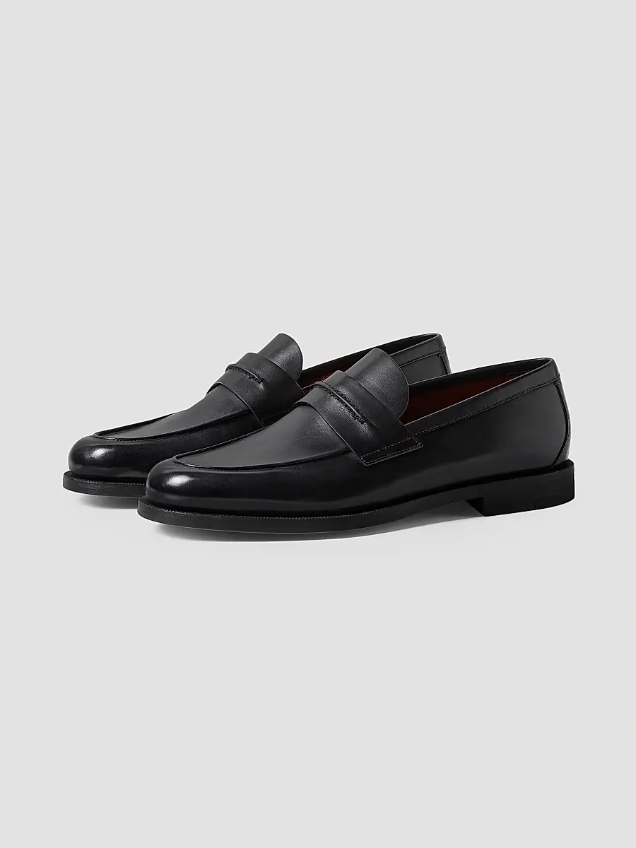 Zegna Men's Leather Mocassin Corso Loafers | Thumbnail 2