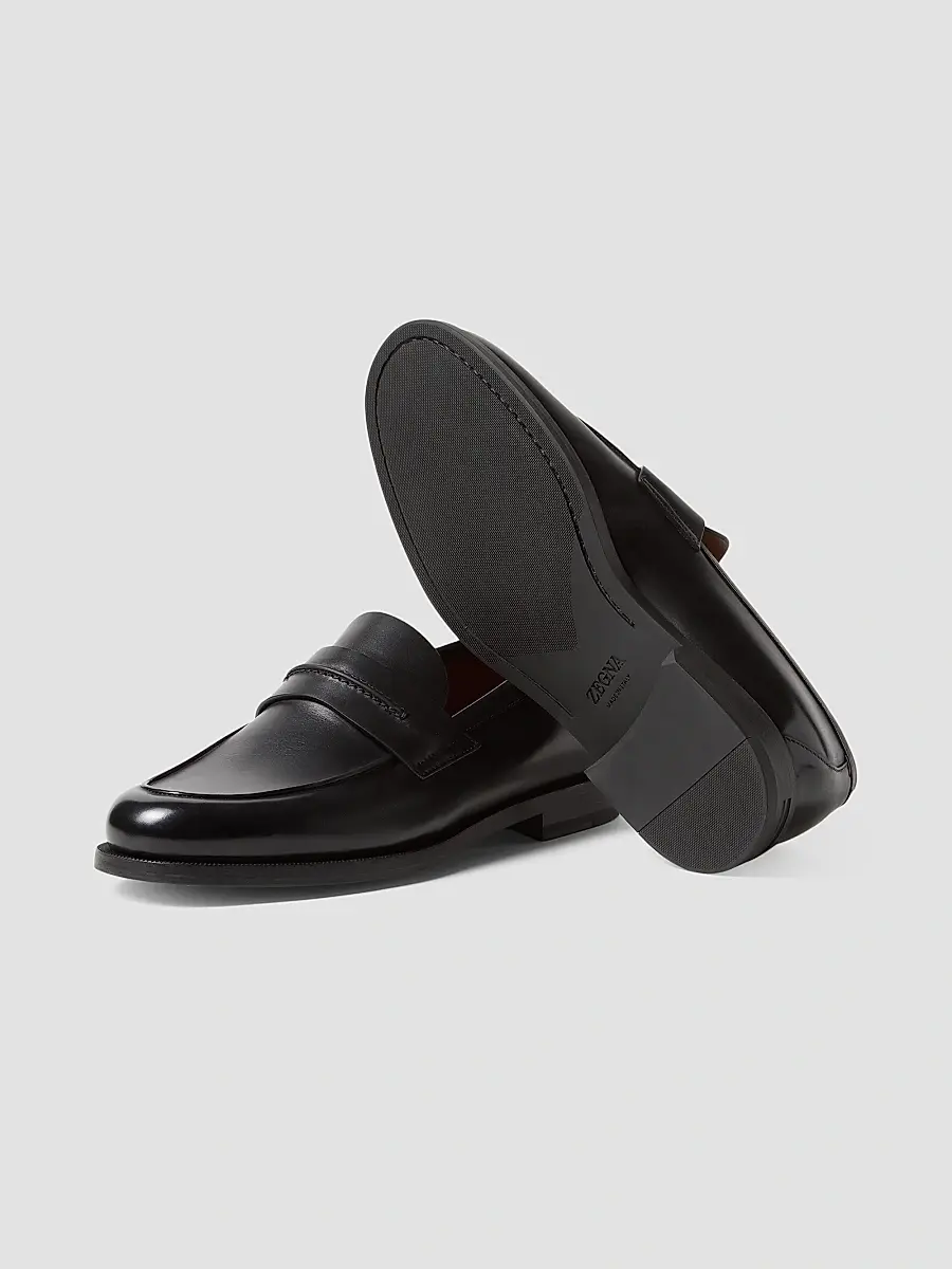 Zegna Men's Leather Mocassin Corso Loafers | Thumbnail 4