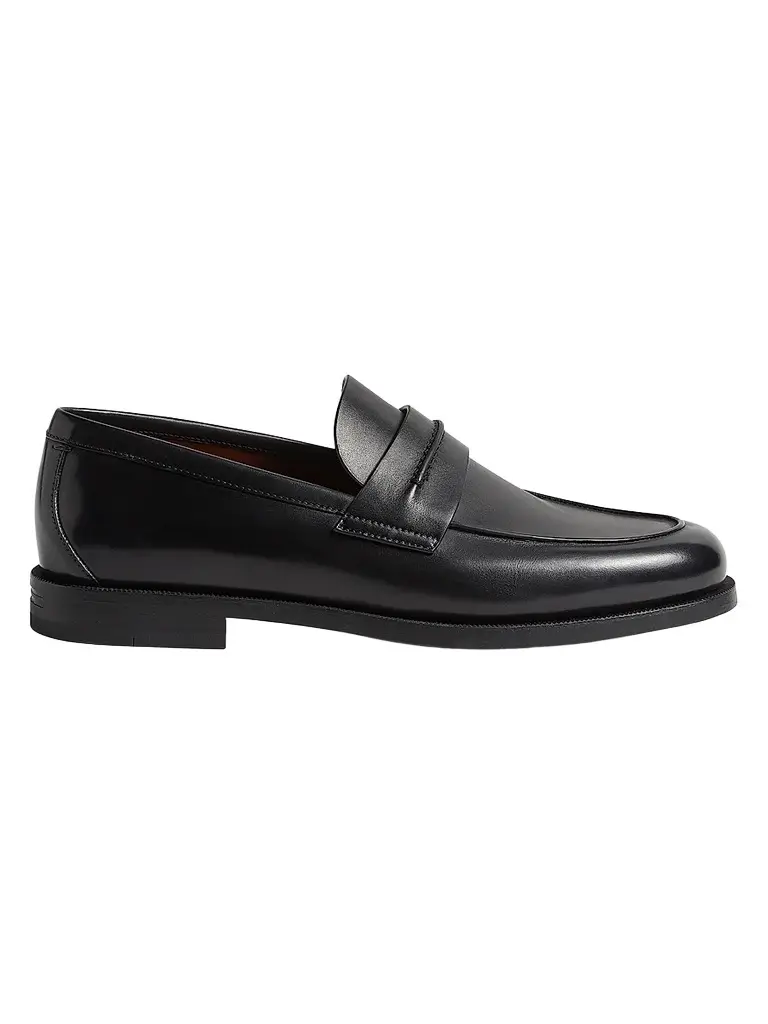 Zegna Men's Leather Mocassin Corso Loafers