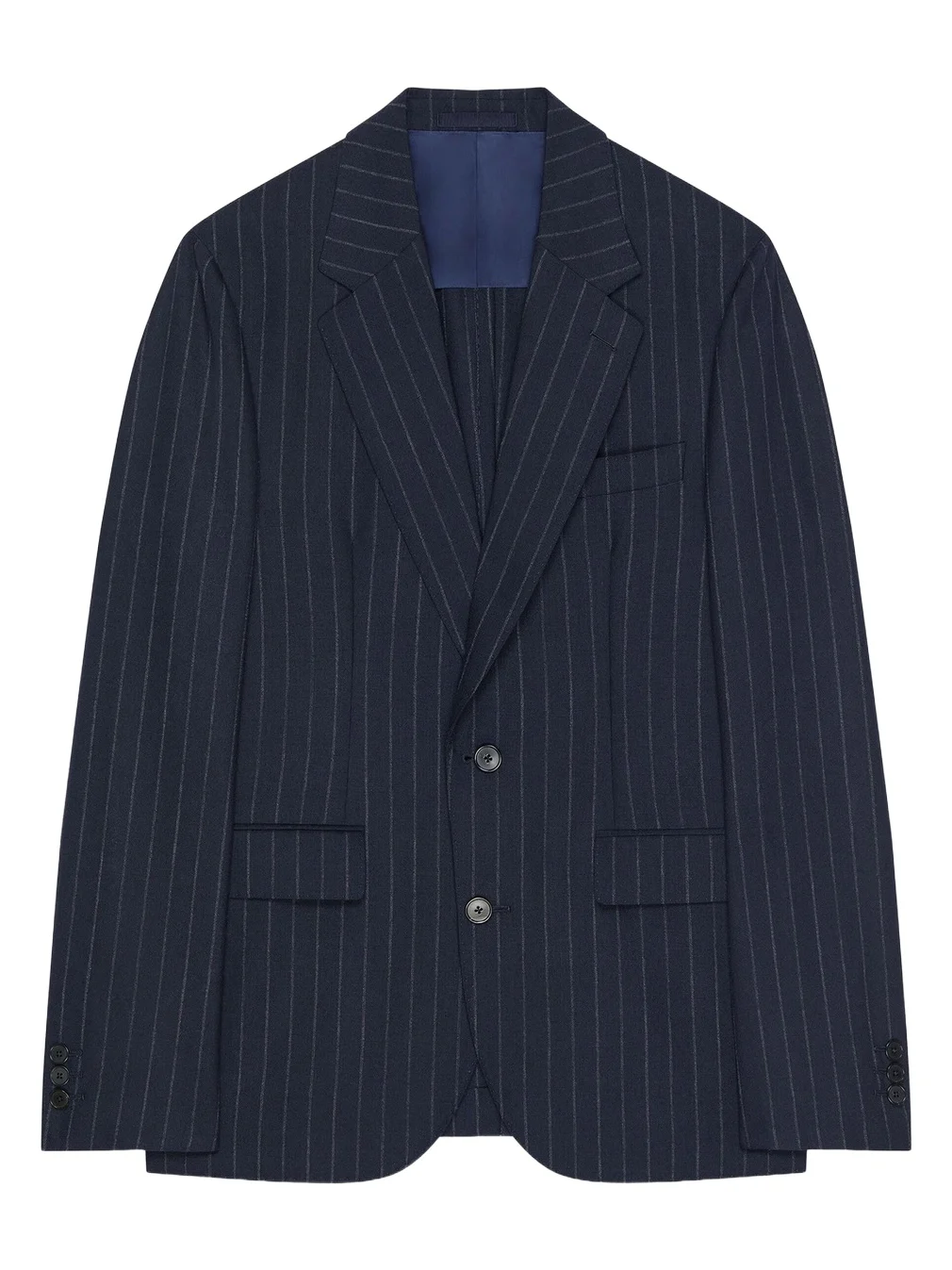 Givenchy Men's Single-Breasted Deconstructed Striped Jacket in Wool - Night Blue