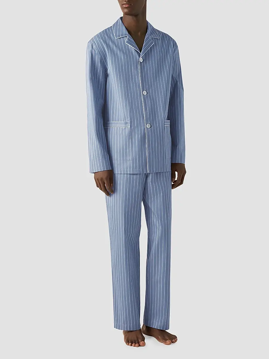 Zegna Men's Cotton Pajama Shirt | Thumbnail 2