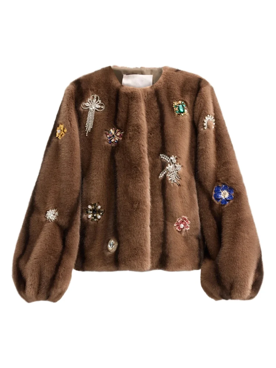 Women's Benson Embellished Faux-Fur Coat Women's Benson Embellished Faux-Fur Coat