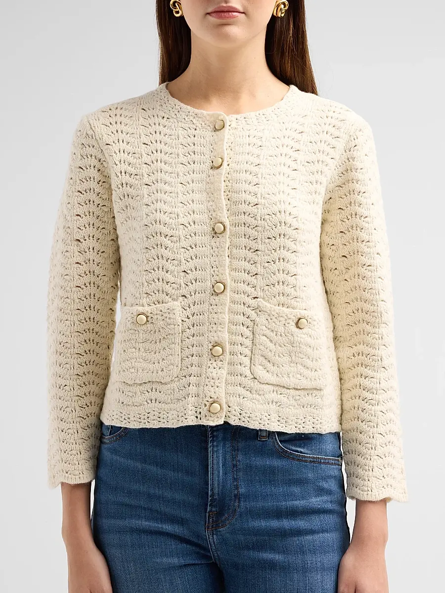 Frame Women's The Chevron Knit Cardigan | Thumbnail 5