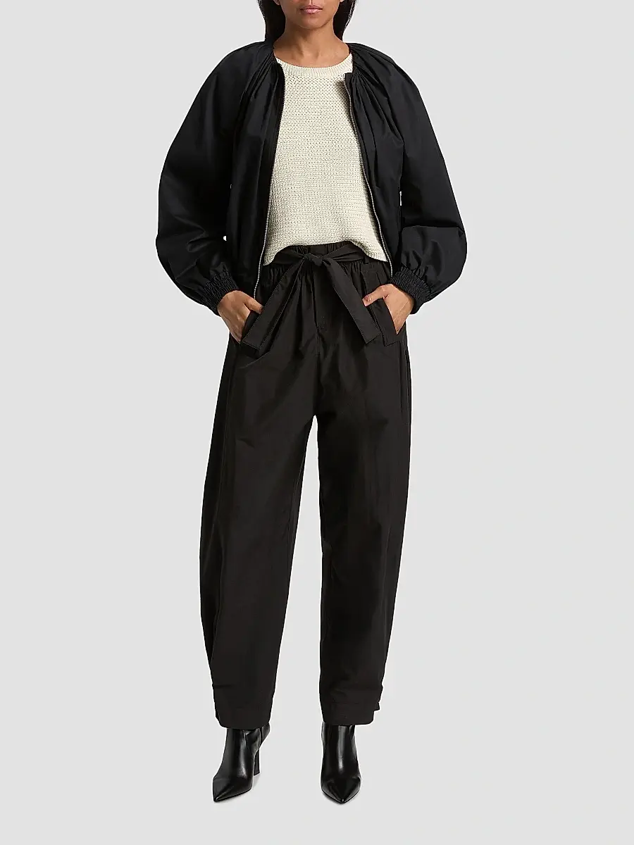 Derek Lam Women's Connor Cotton-Poplin Tapered Self-Belt Pants | Thumbnail 2 Derek Lam Women's Connor Cotton-Poplin Tapered Self-Belt Pants | Thumbnail 2