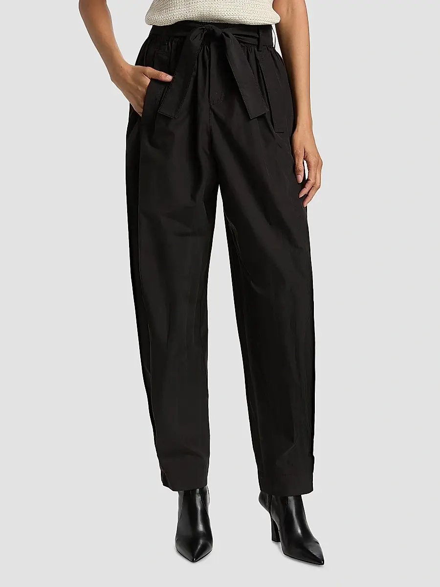 Derek Lam Women's Connor Cotton-Poplin Tapered Self-Belt Pants | Thumbnail 3 Derek Lam Women's Connor Cotton-Poplin Tapered Self-Belt Pants | Thumbnail 3