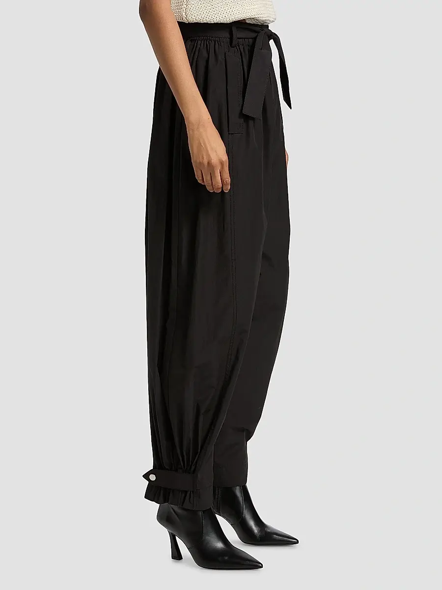 Derek Lam Women's Connor Cotton-Poplin Tapered Self-Belt Pants | Thumbnail 4 Derek Lam Women's Connor Cotton-Poplin Tapered Self-Belt Pants | Thumbnail 4