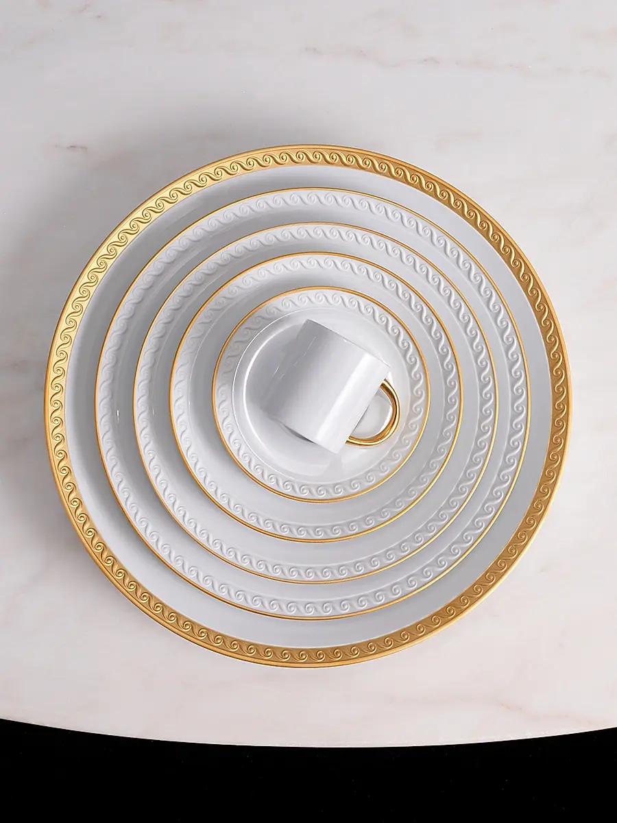 L'Objet Neptune Porcelain & 24K-Gold Charger - White Gold | Thumbnail 4 L'Objet Neptune Porcelain & 24K-Gold Charger - White Gold | Thumbnail 4