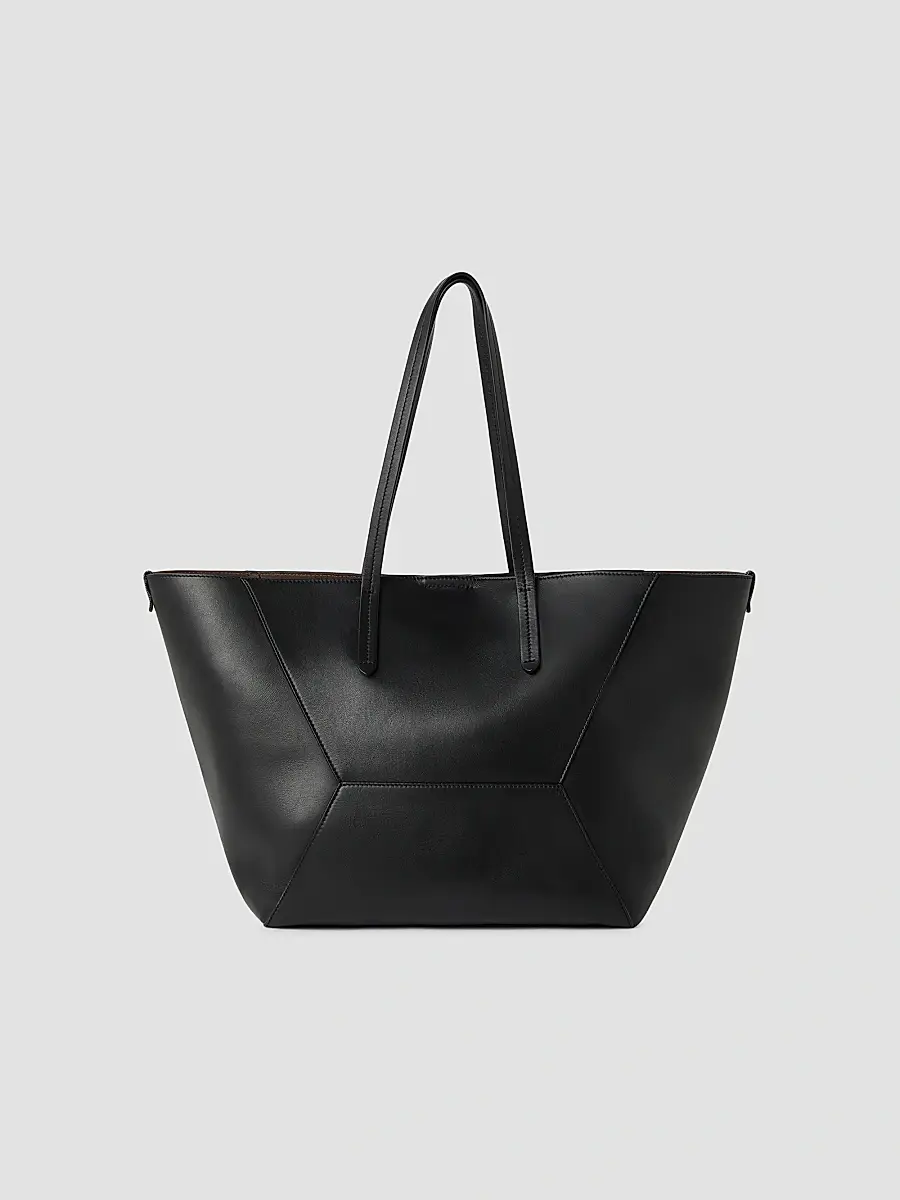 Brunello Cucinelli Women's Duo Tote Bag in Calfskin with Monili - Black | Thumbnail 3 Brunello Cucinelli Women's Duo Tote Bag in Calfskin with Monili - Black | Thumbnail 3