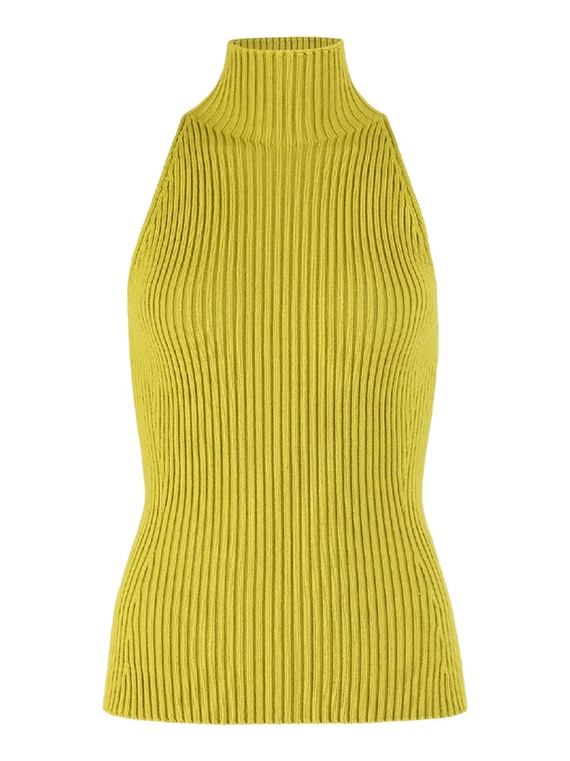 Alaïa Women's Rib-Knit Turtleneck Top