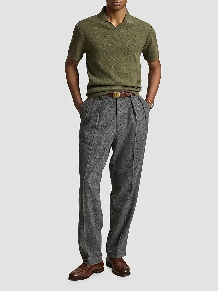 Polo Ralph Lauren Men's Pointelle-Ribbed Polo Shirt | Thumbnail 2 Polo Ralph Lauren Men's Pointelle-Ribbed Polo Shirt | Thumbnail 2