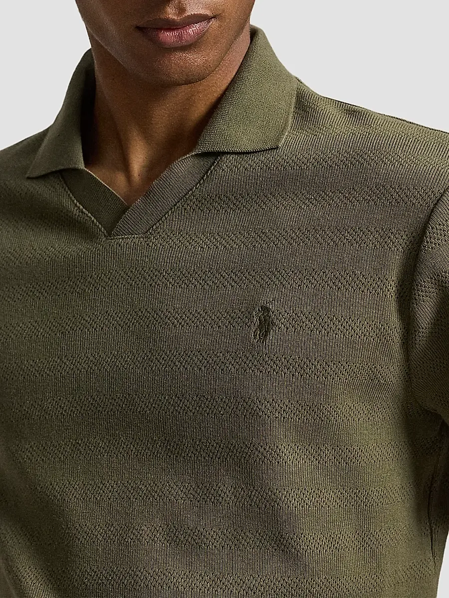 Polo Ralph Lauren Men's Pointelle-Ribbed Polo Shirt | Thumbnail 5 Polo Ralph Lauren Men's Pointelle-Ribbed Polo Shirt | Thumbnail 5