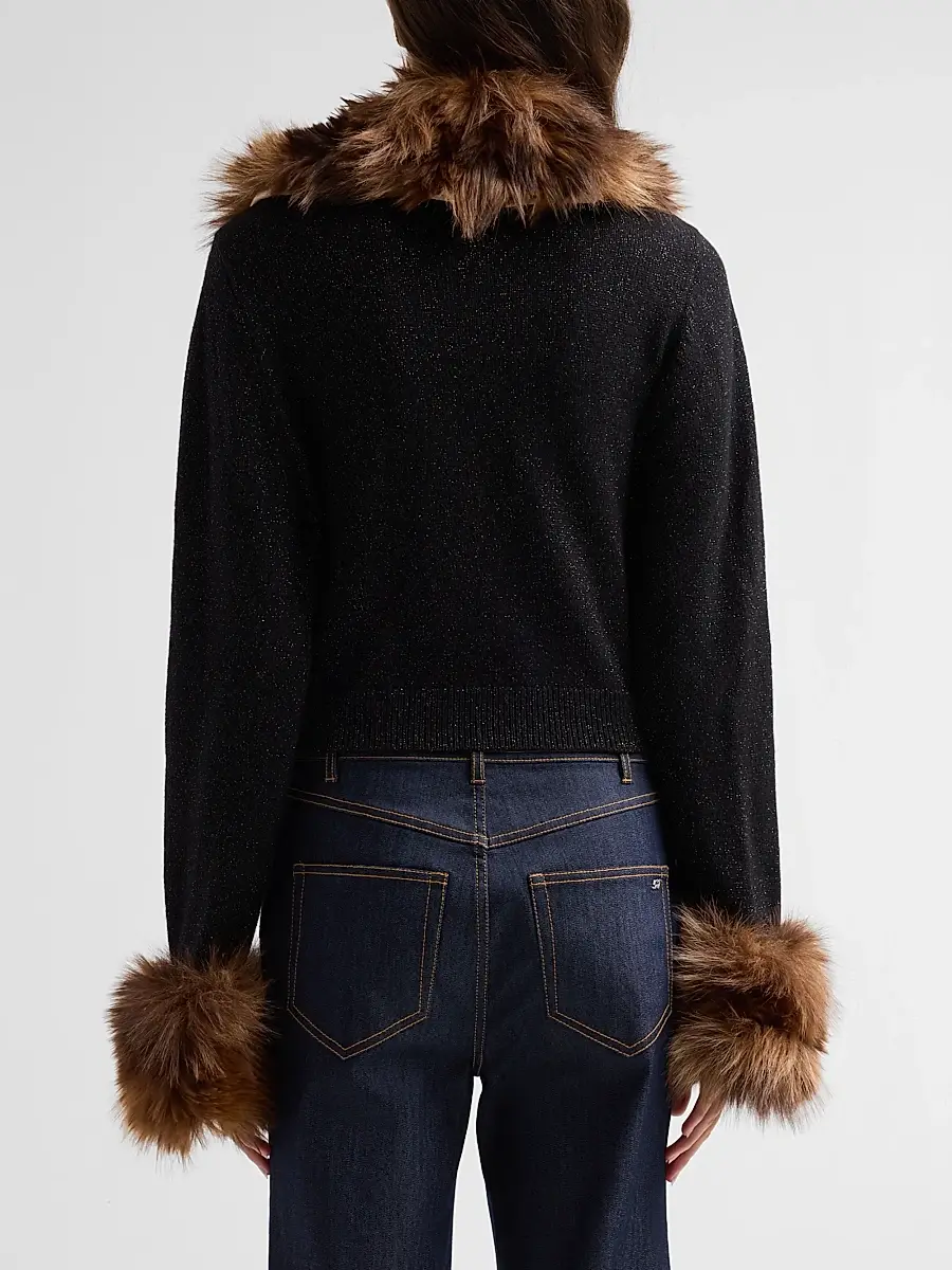 Cinq à Sept Women's Della Faux-Fur-Trimmed Wool-Blend Cardigan | Thumbnail 3 Cinq à Sept Women's Della Faux-Fur-Trimmed Wool-Blend Cardigan | Thumbnail 3