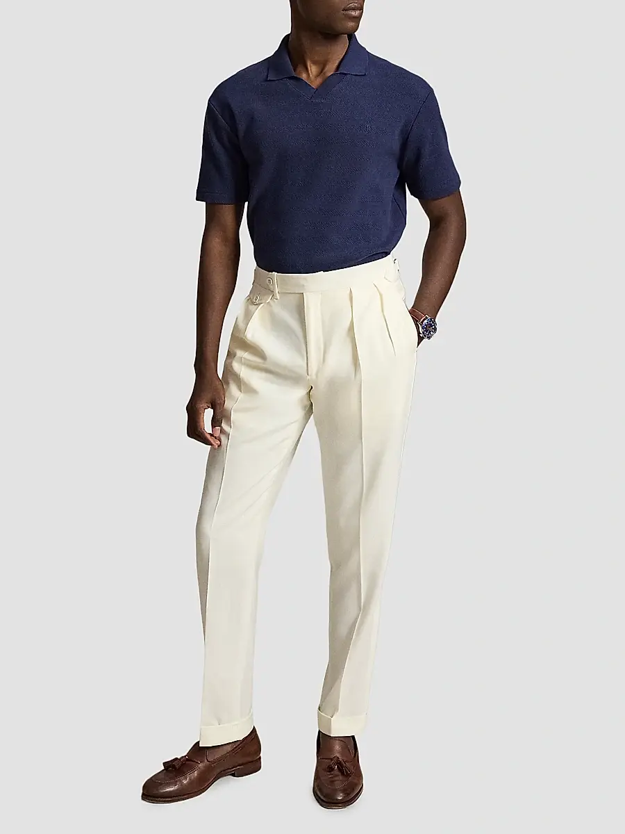 Polo Ralph Lauren Men's Pointelle-Ribbed Polo Shirt | Thumbnail 2 Polo Ralph Lauren Men's Pointelle-Ribbed Polo Shirt | Thumbnail 2