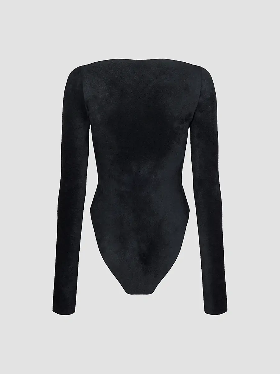 ALAÏA Women's Off-The-Shoulder Velvet Bodysuit | Thumbnail 2 ALAÏA Women's Off-The-Shoulder Velvet Bodysuit | Thumbnail 2