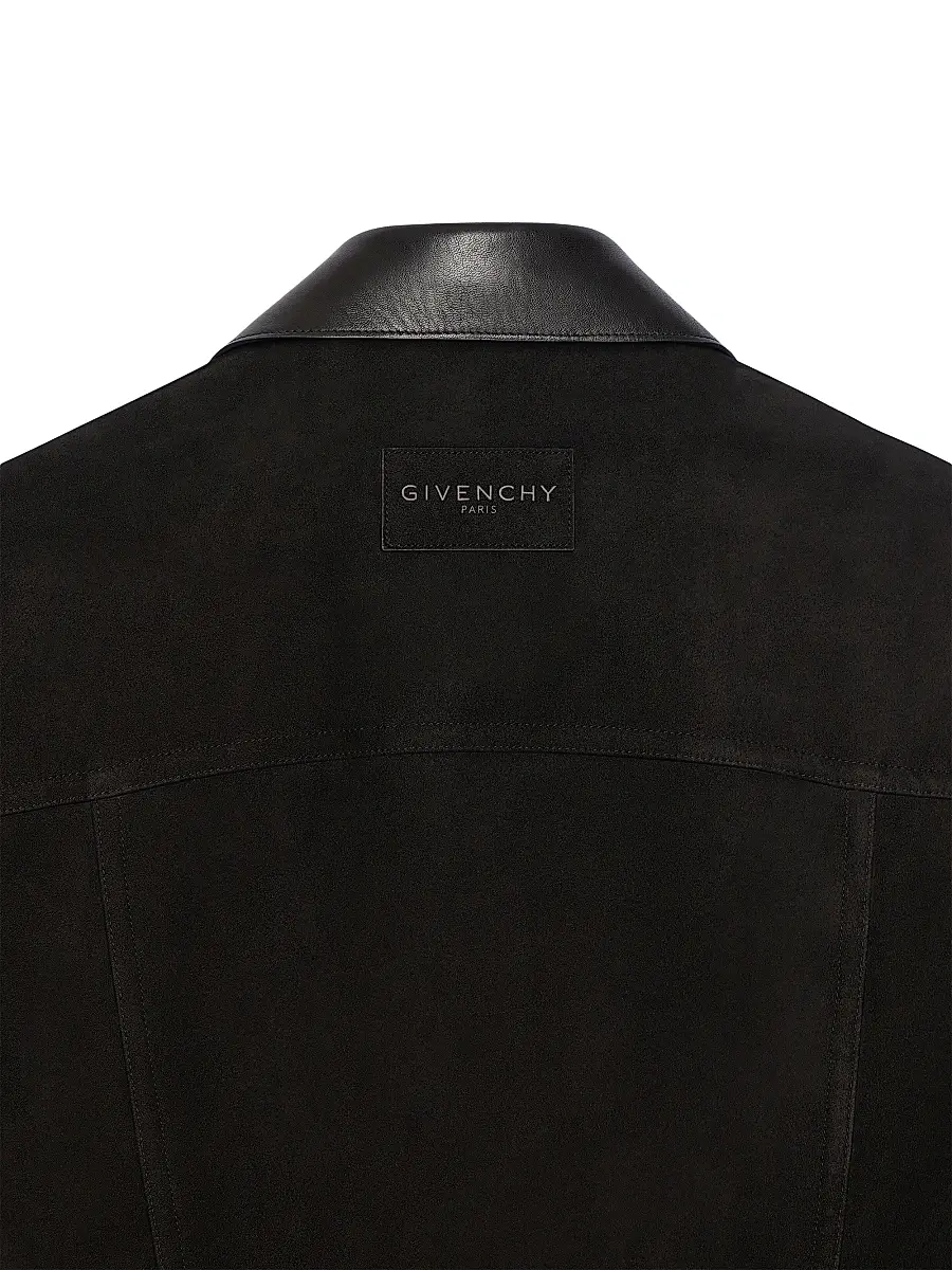 Givenchy Men's Jacket in Suede with Asymmetrical Pocket - Black | Thumbnail 5