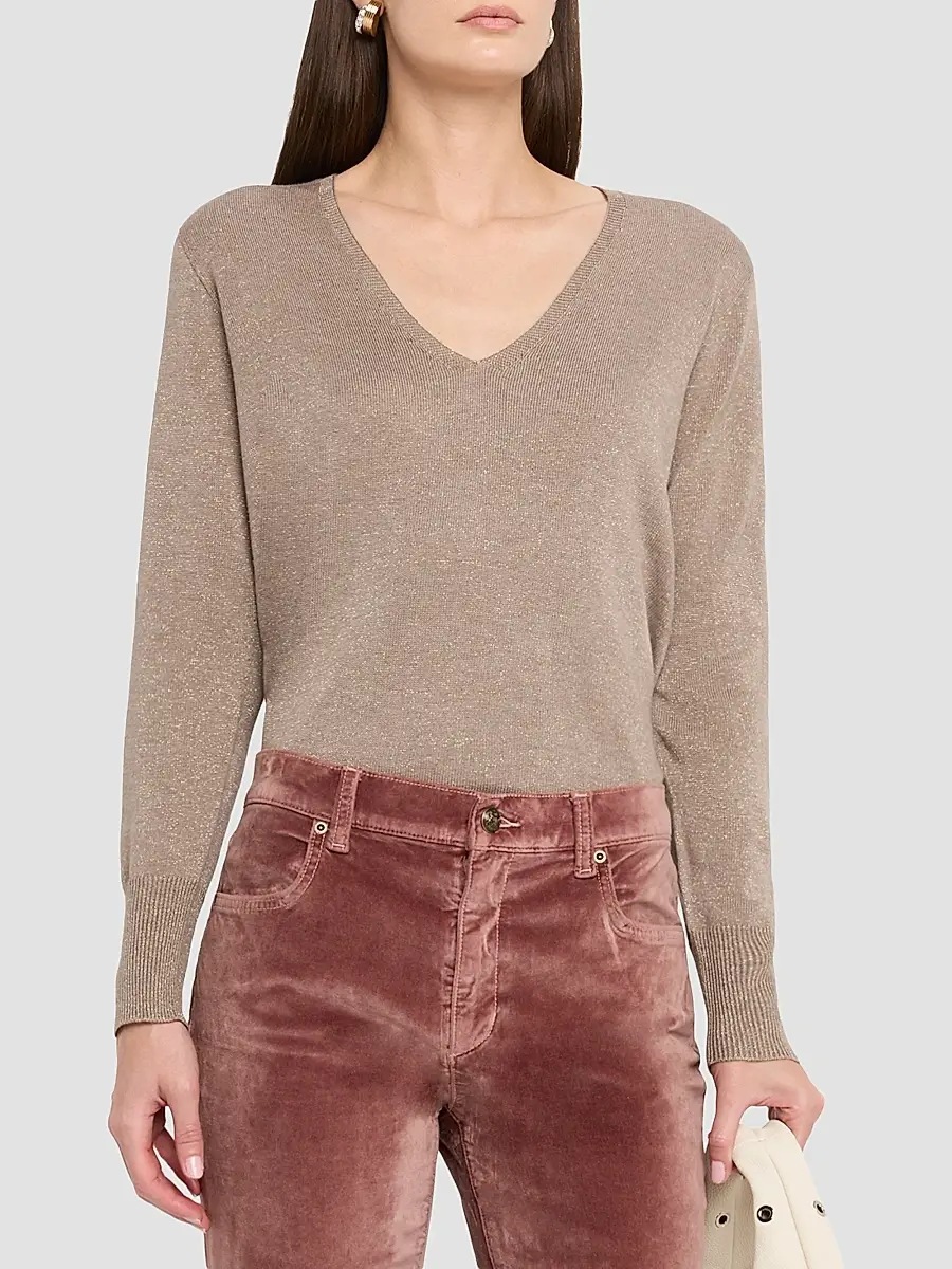 Kobi Halperin Women's Vinny Wool Shimmer V-Neck Sweater | Thumbnail 4 Kobi Halperin Women's Vinny Wool Shimmer V-Neck Sweater | Thumbnail 4