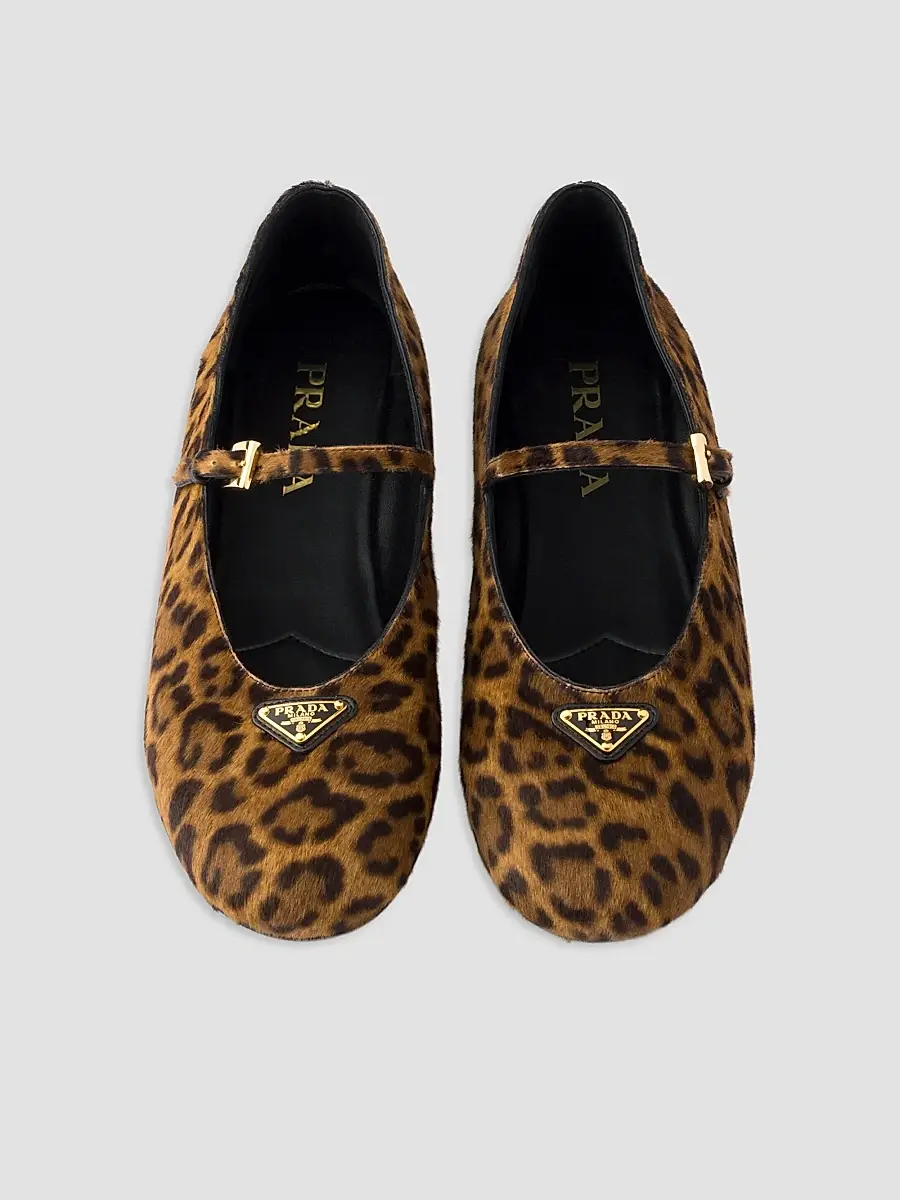 Prada Women's Printed Leather Ballerinas | Thumbnail 2 Prada Women's Printed Leather Ballerinas | Thumbnail 2