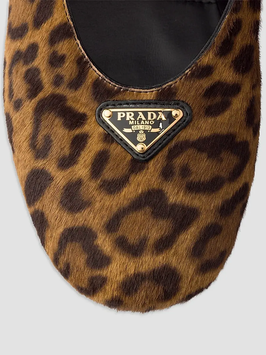 Prada Women's Printed Leather Ballerinas | Thumbnail 4 Prada Women's Printed Leather Ballerinas | Thumbnail 4