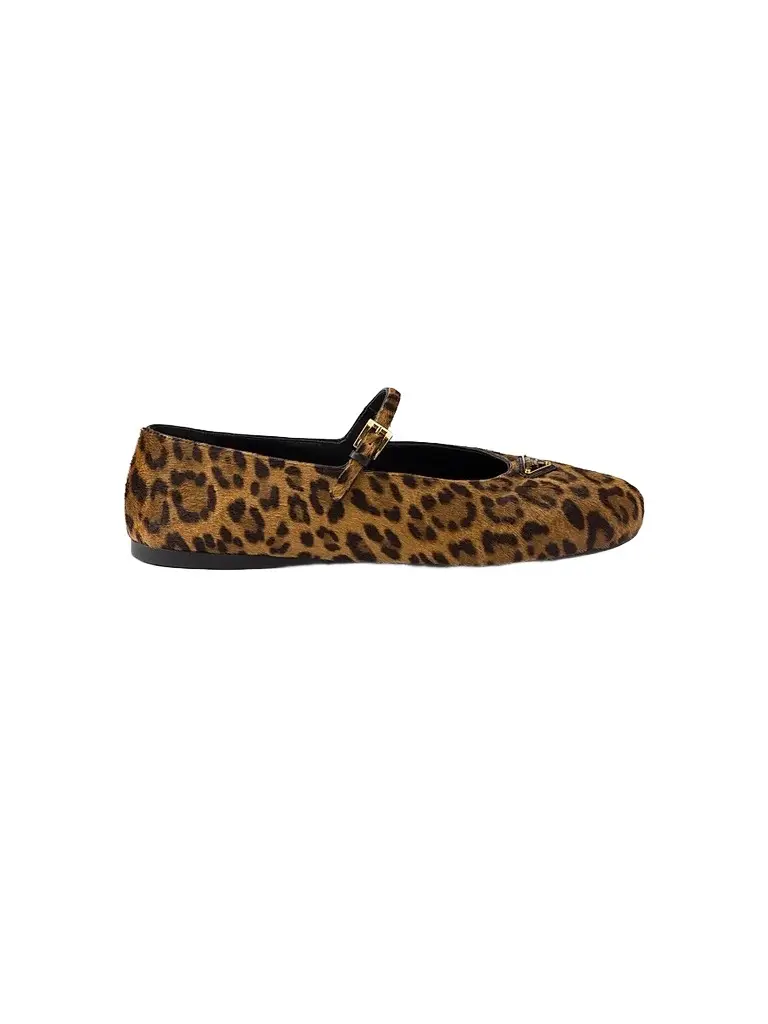 Women's Printed Leather Ballerinas