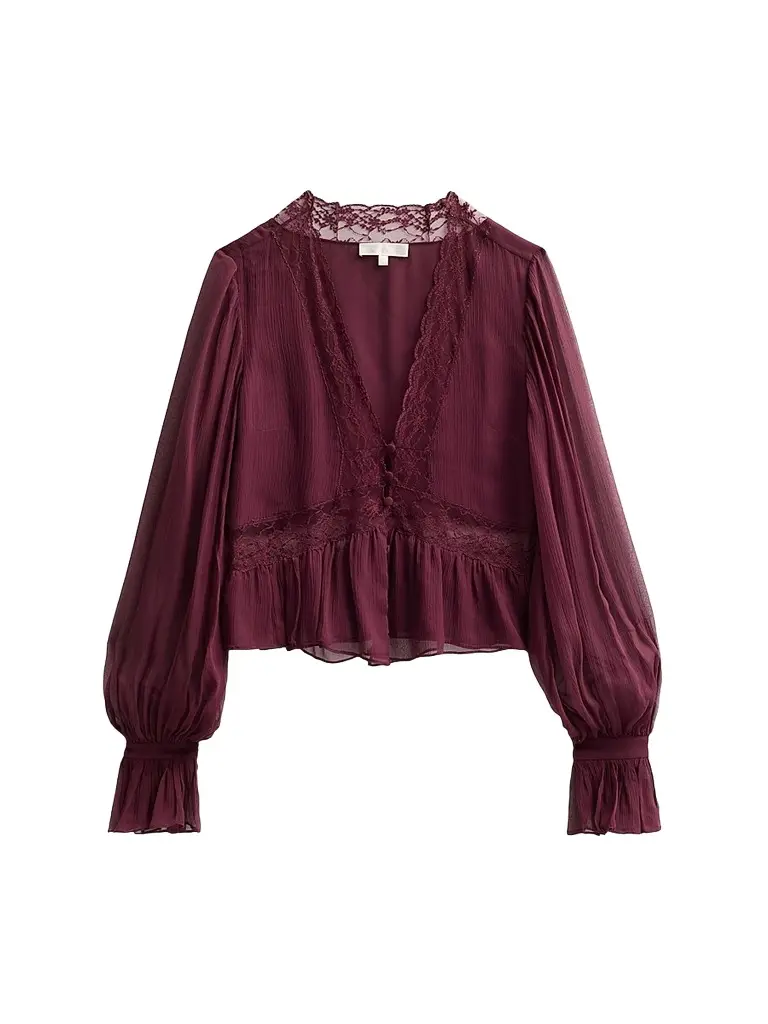 Women's Thessira Silk V-Neck Blouse Women's Thessira Silk V-Neck Blouse