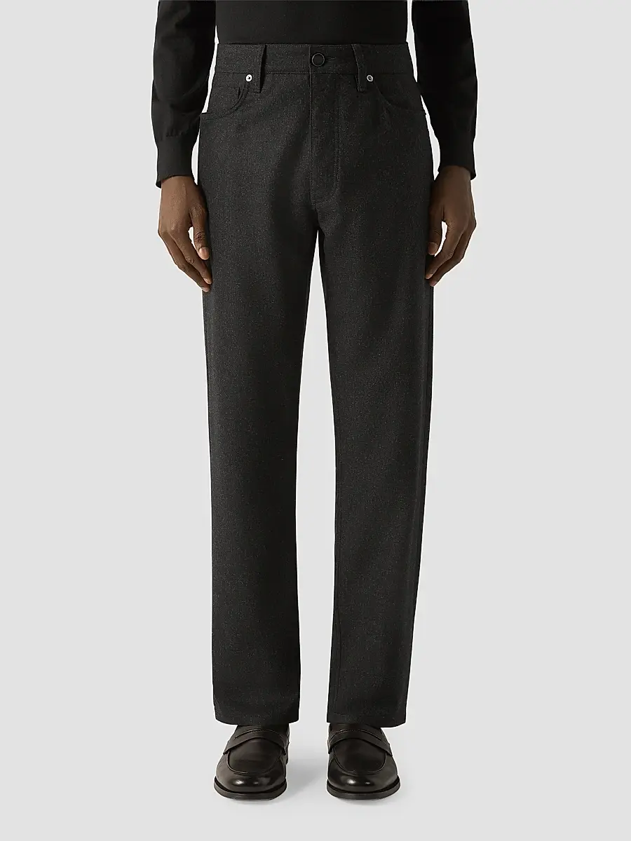 Zegna Men's Wool and Cashmere Roccia Pants | Thumbnail 2