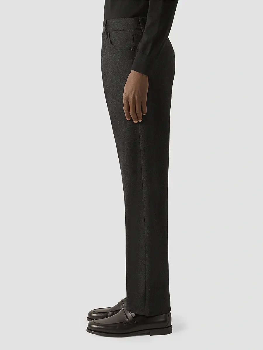 Zegna Men's Wool and Cashmere Roccia Pants | Thumbnail 3