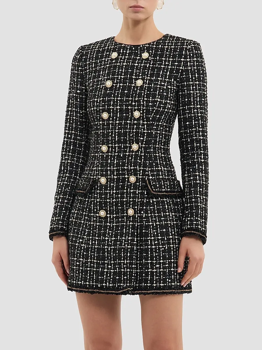 Rebecca Vallance Women's Meringue Embellished Tweed Blazer Mini Dress | Thumbnail 4 Rebecca Vallance Women's Meringue Embellished Tweed Blazer Mini Dress | Thumbnail 4