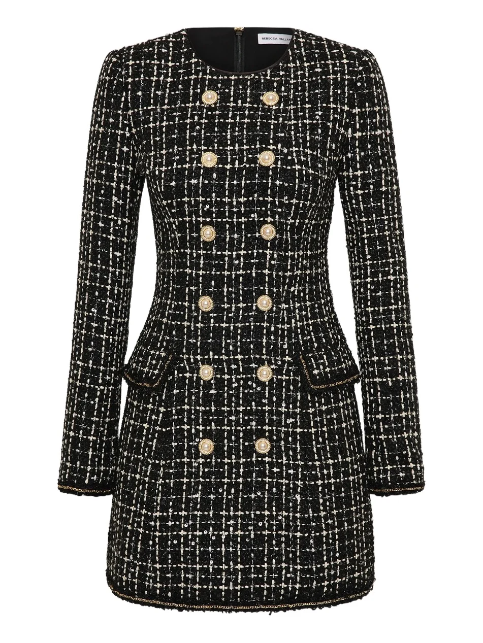 Women's Meringue Embellished Tweed Blazer Mini Dress