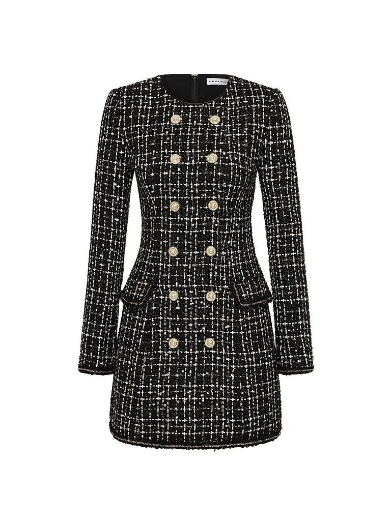 Rebecca Vallance Women's Meringue Embellished Tweed Blazer Mini Dress