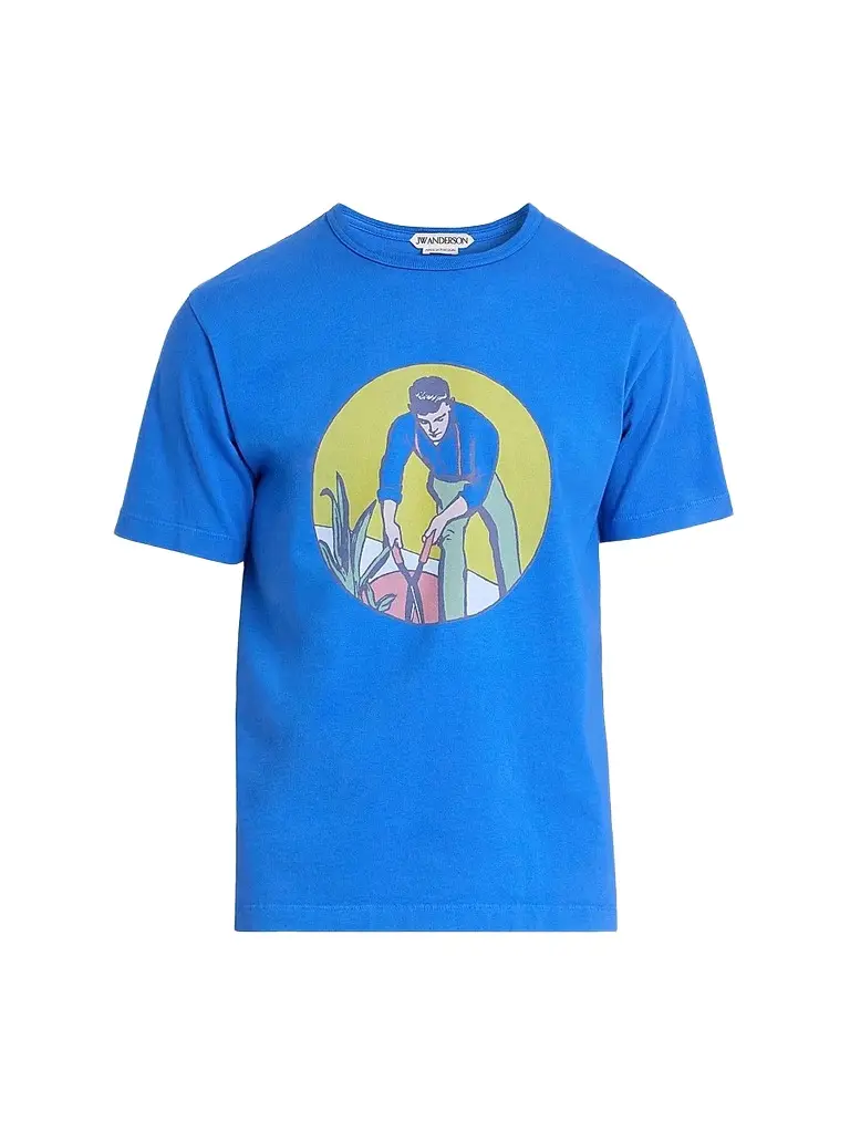 JW Anderson Men's Gardener Cotton Crewneck T-Shirt