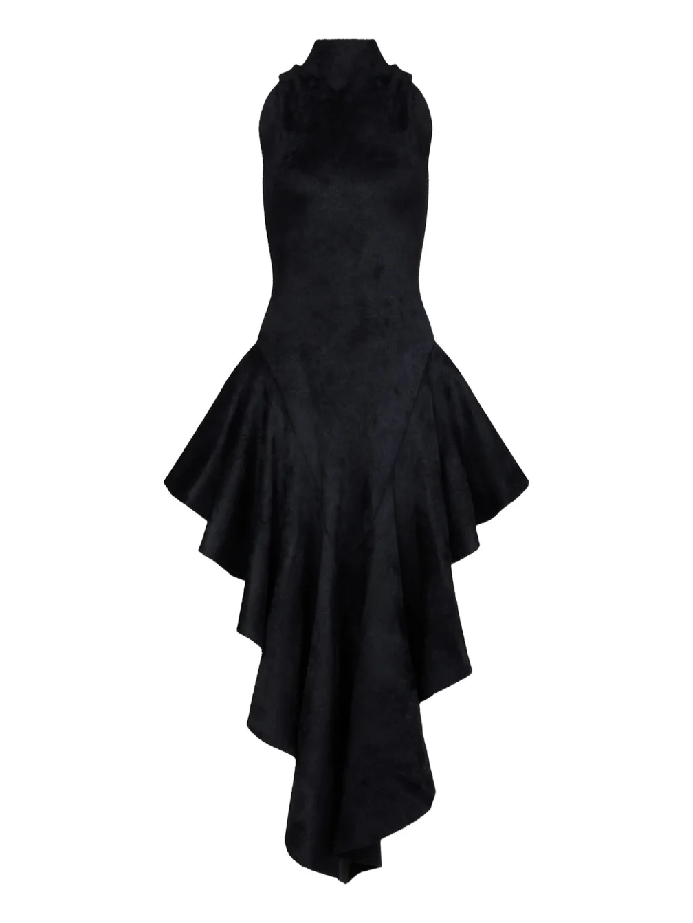 Women's Pointed Tailored Velvet Midi Dress Women's Pointed Tailored Velvet Midi Dress