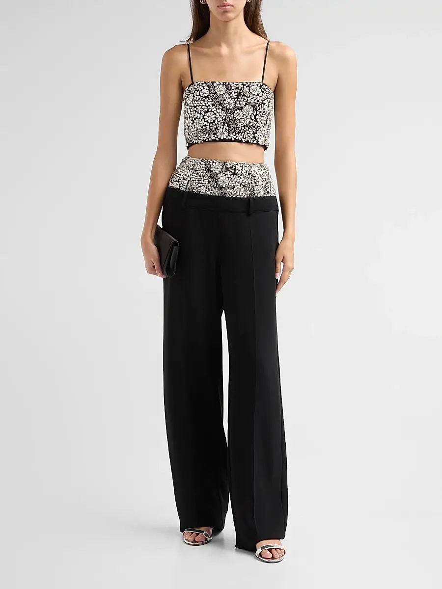 Cinq à Sept Women's Ivy Nikki Crystal-Embellished Crop Top | Thumbnail 2 Cinq à Sept Women's Ivy Nikki Crystal-Embellished Crop Top | Thumbnail 2